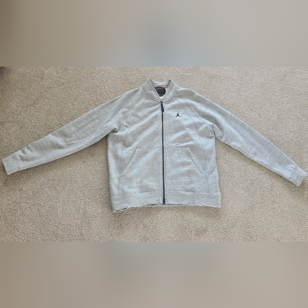 Jordan Men's Sweaters Size Large Gray (full zip)